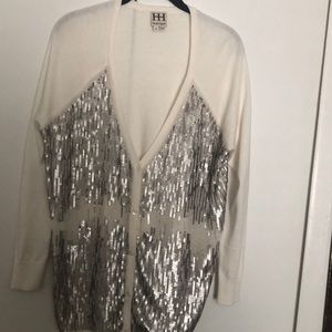Sweater with silver highlights